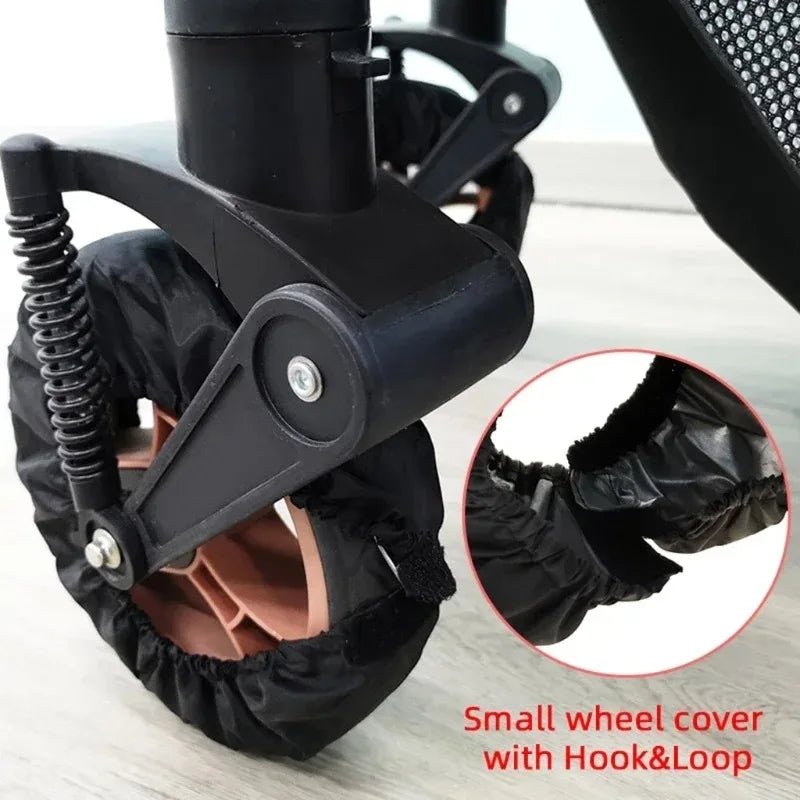 Set of 2 Dustproof Wheel Covers for Baby Strollers - Oxford Cloth Tire Protectors for Infant Pushchairs and Prams