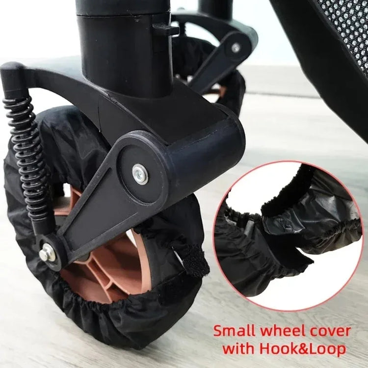 Set of 2 Dustproof Wheel Covers for Baby Strollers - Oxford Cloth Tire Protectors for Infant Pushchairs and Prams