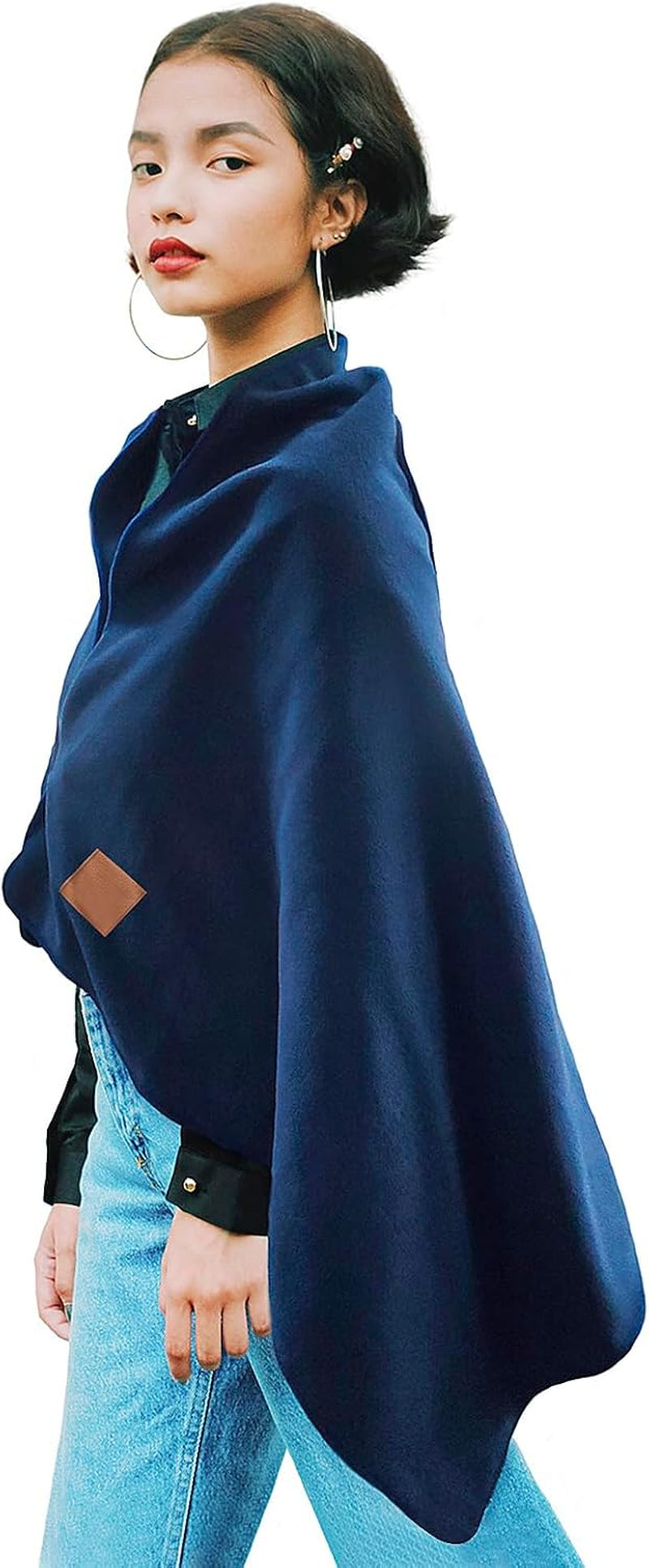 150×80Cm Quick Heating Electric Blanket with Large Pocket Wearable USB Charging Heated Shawl Wraps Cape Warm Skirt Knee Blanket Washable Winter Plush Blanket for Home Office School Outdoor Travel