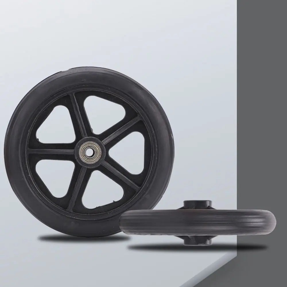 Heavy-Duty Flexible Solid Tire Replacement Wheels for Wheelchairs - Available in 6, 7, and 8 Inches