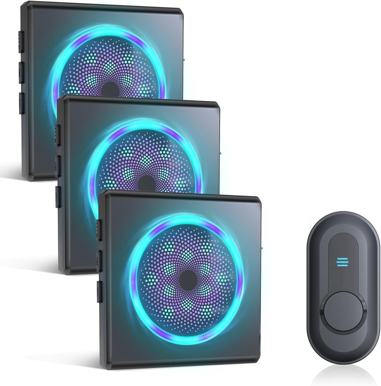 Flashing Doorbells for Deaf, 1000Ft Plug in Door Bell Wireless, Loud Doorbells with 5 Adjustable Volume, IPX5 Waterproof Button, Dual Sensory Alerts for Elderly/Seniors/Visually Impaired