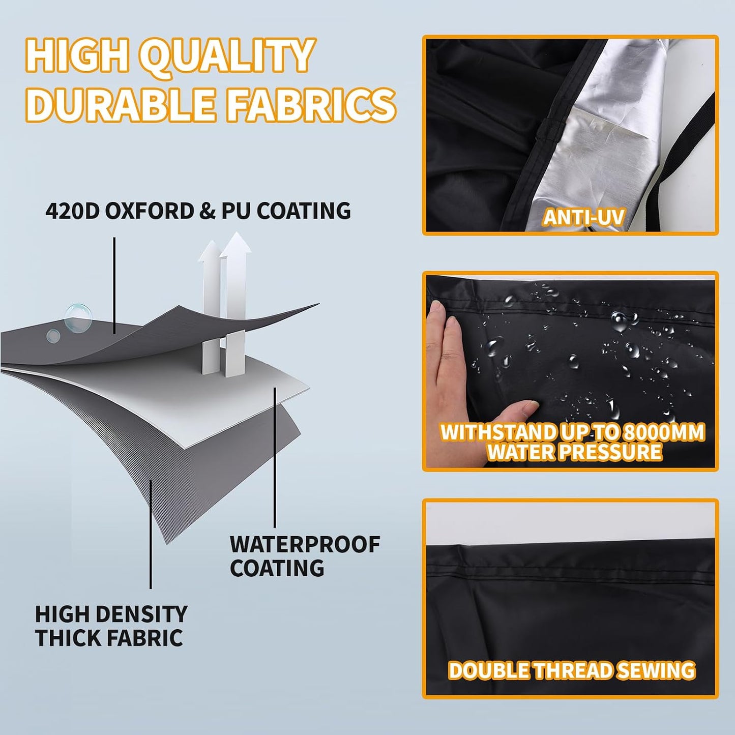 Mobility Scooter Covers for outside Storage, 420D Oxford Fabric Scooter Rain Cover Waterproof, Elastic Strap and Reflective Strips, 3 Buckles with Storage Bag (144 * 68 * 99Cm)