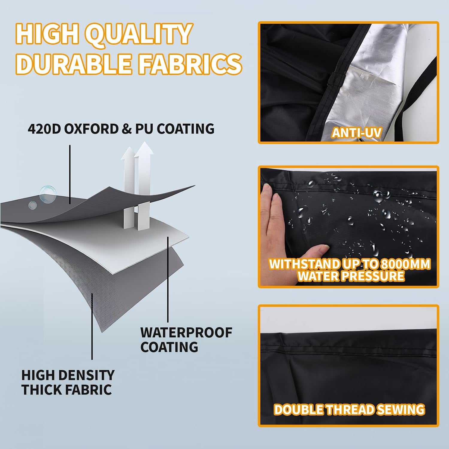 Mobility Scooter Covers for outside Storage, 420D Oxford Fabric Scooter Rain Cover Waterproof, Elastic Strap and Reflective Strips, 3 Buckles with Storage Bag (144 * 68 * 99Cm)