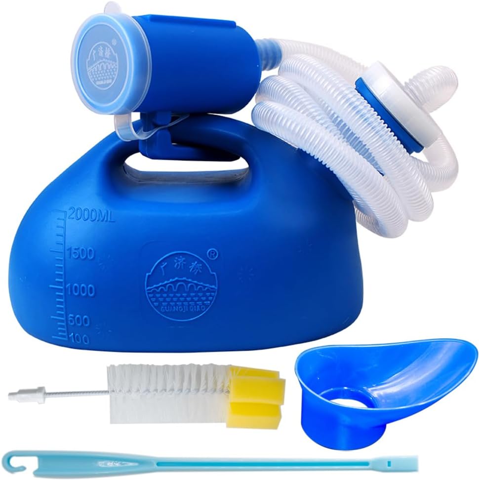 Portable Urinal with Long Extension Tube — 2000ml, No-Move Design