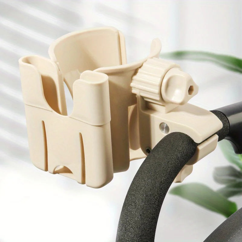 2-In-1 Universal Stroller Water Cup Holder with Phone Holder, Universal Bottle Holder for Wheelchair Stroller Accessories