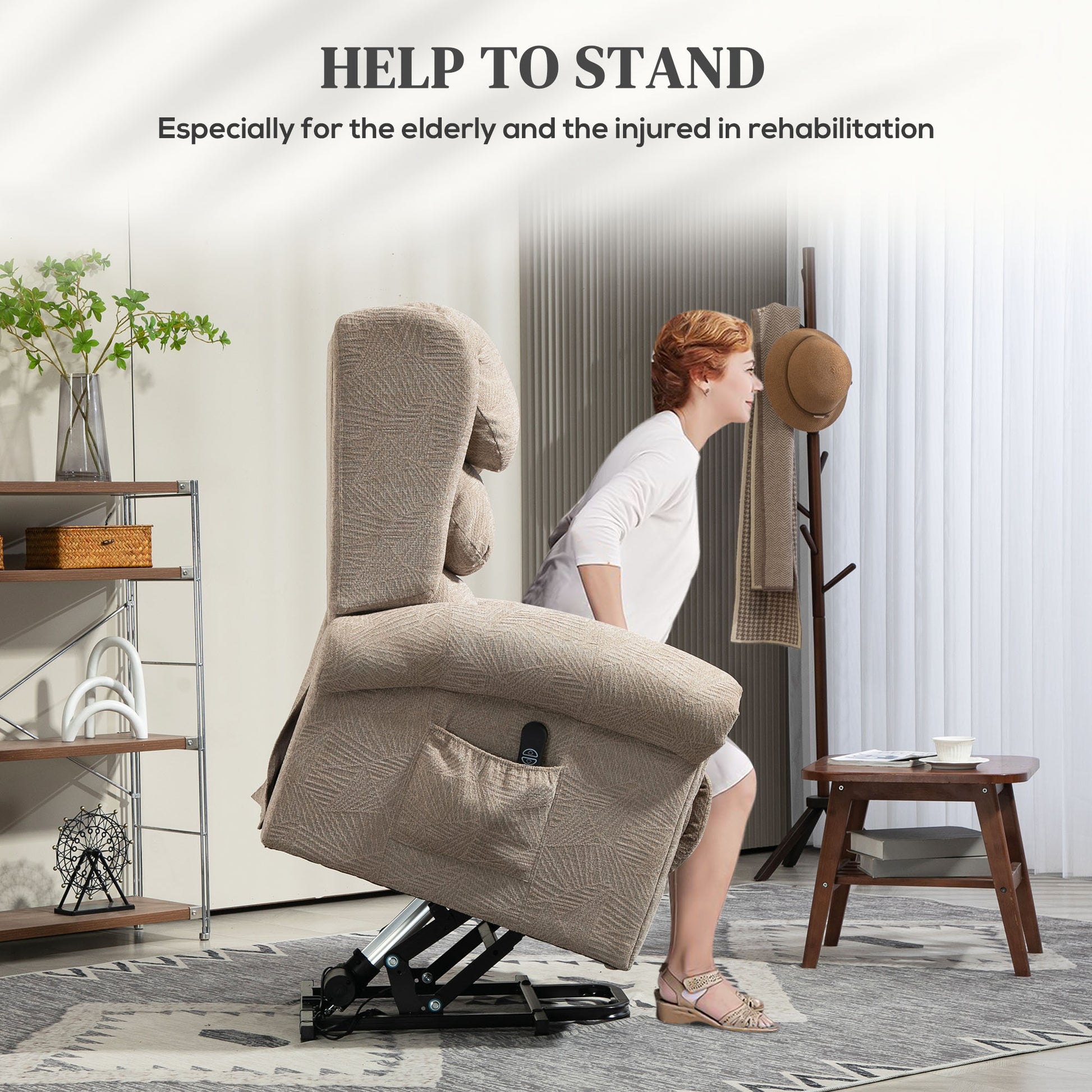 Power Lift Recliner Chair with Remote Control for Elderly