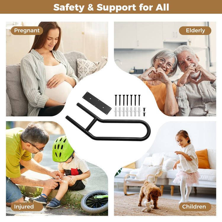 U-Shape Safety Handrail with Matte Finish for Elderly Kids