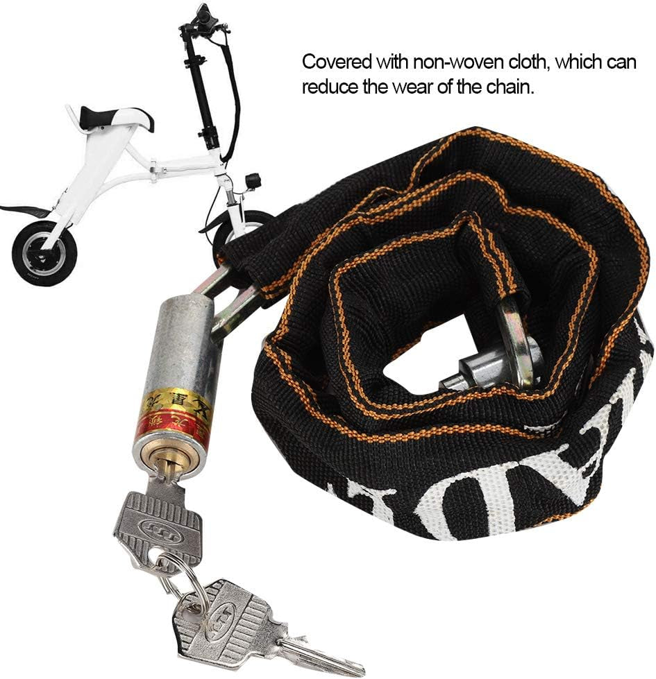 Mobility Scooter Chain Lock Cycling Chain Locks Anti-Theft Locks for Mobility Scooters, Galvanized Motorcycle Chain Lock, 80Cm Length, Covered with Non-Woven Cloth