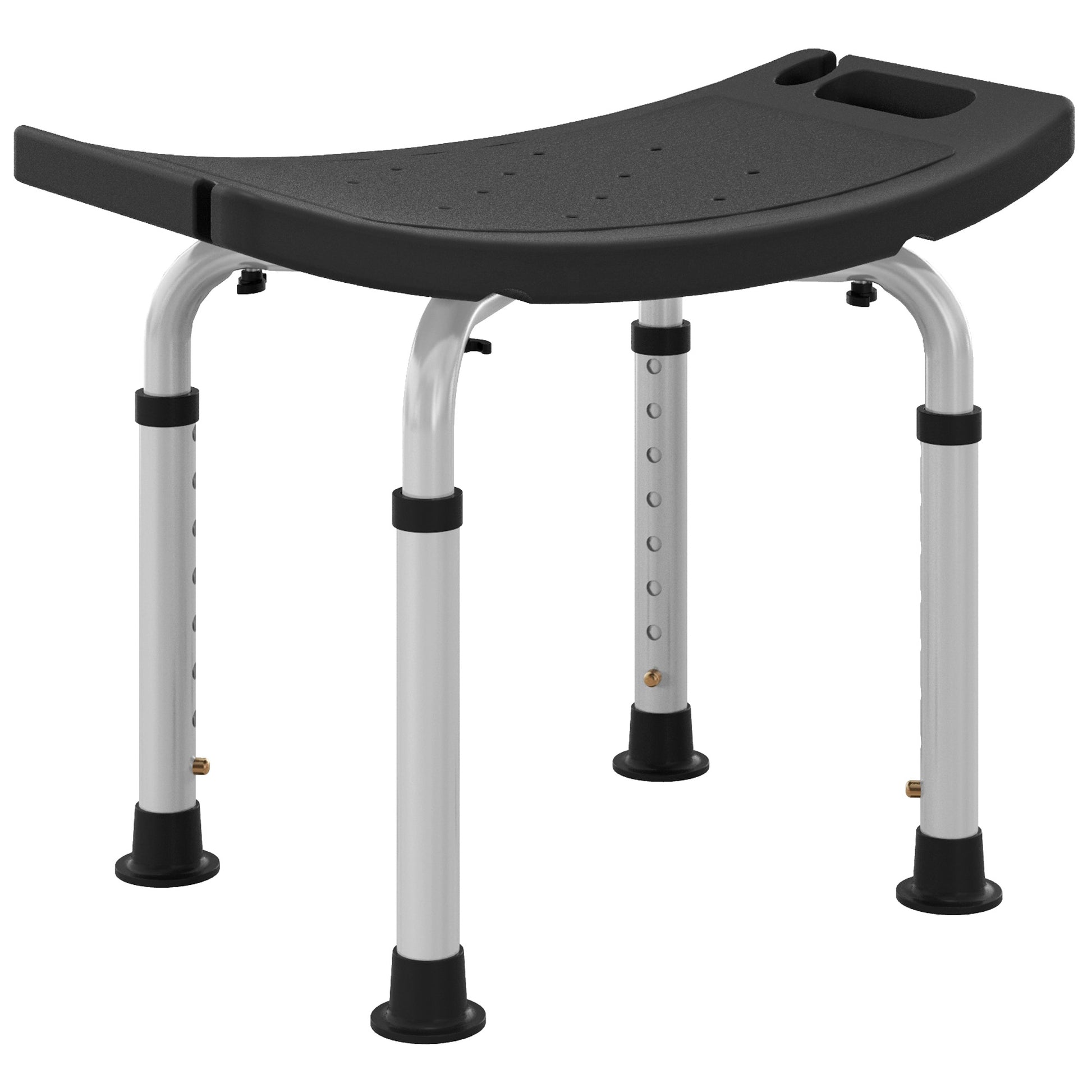 Height Adjustable Shower Stool W/ Non-Slip Foot Pads for Elderly Disabled