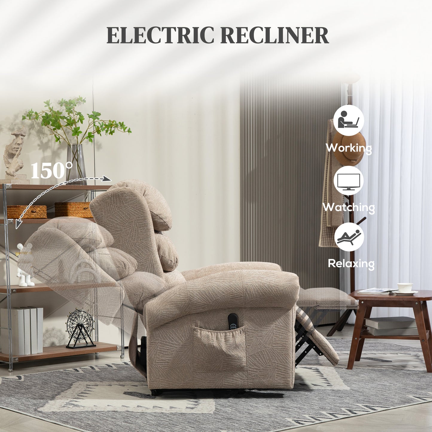 Power Lift Recliner Chair with Remote Control for Elderly