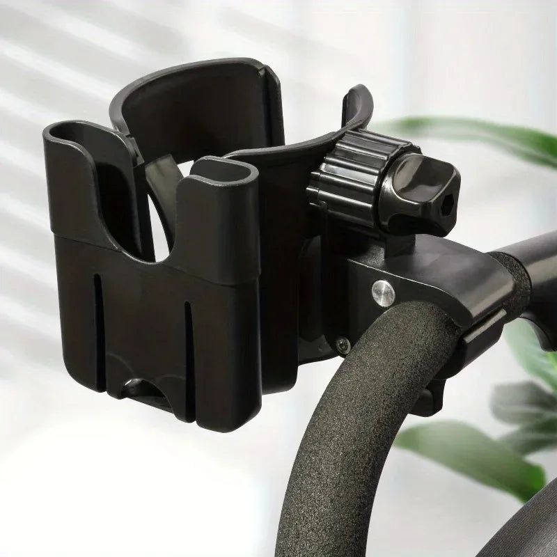 2-In-1 Universal Stroller Water Cup Holder with Phone Holder, Universal Bottle Holder for Wheelchair Stroller Accessories