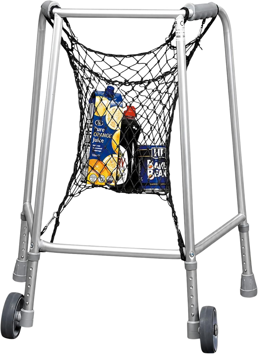Net Bag for Walking Frames and Rollers, Large Easy Clip on Carrying Bag Attachment for Walkers, Mobility Aid for Elderly, Disabled and Handicapped Users