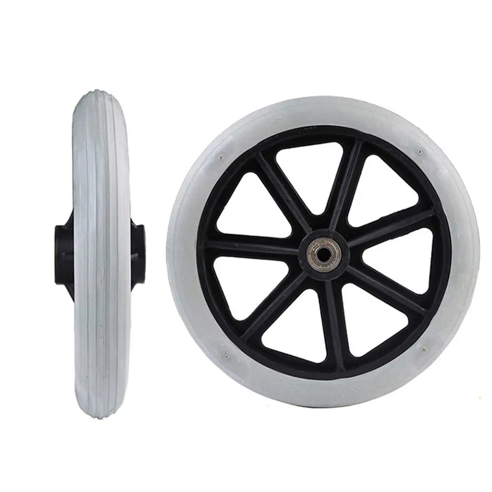 Heavy-Duty Flexible Solid Tire Replacement Wheels for Wheelchairs - Available in 6, 7, and 8 Inches