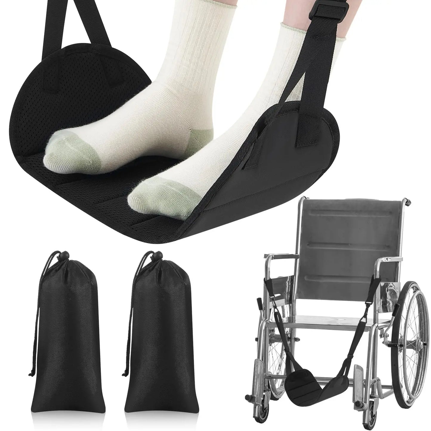 2 Pcs Wheelchair Leg Rest Footrest Hammock Adjustable Footrest Hanging Foot Sling Wheelchair Accessories for Foot Rest Replaceme