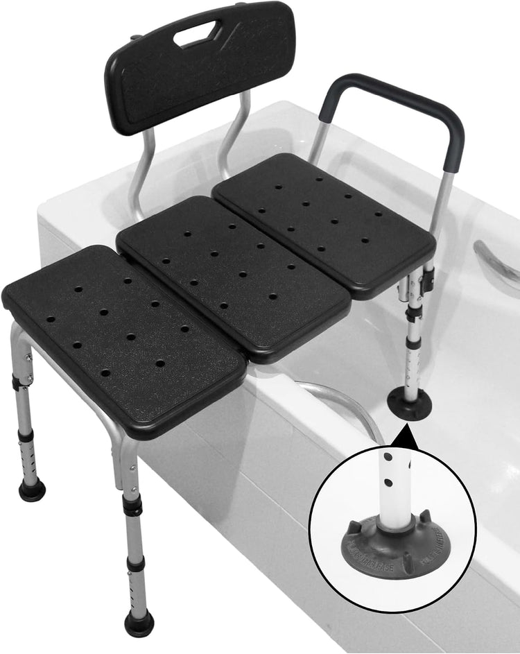 Bath Transfer Bench, Seat for Elderly and Disabled, Black
