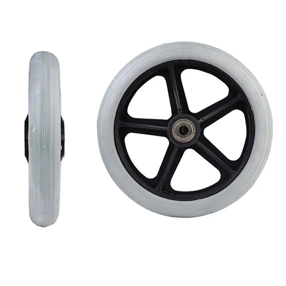 Heavy-Duty Flexible Solid Tire Replacement Wheels for Wheelchairs - Available in 6, 7, and 8 Inches