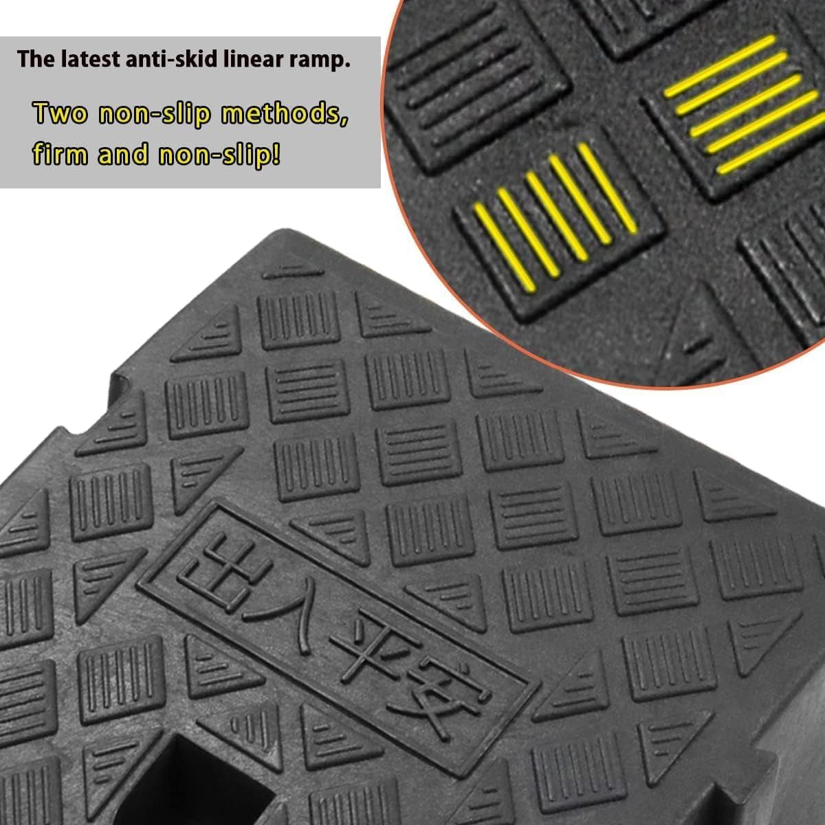 Kerb Ramps, Curb Ramp, Portable Lightweight Ramps 2PCS Threshold Ramps, for Driveway, Sidewalk, Car, Scooter, Set of 2 with 2 Expansion Bolts (10.6"X9.8"X2.76"-2Pcs)