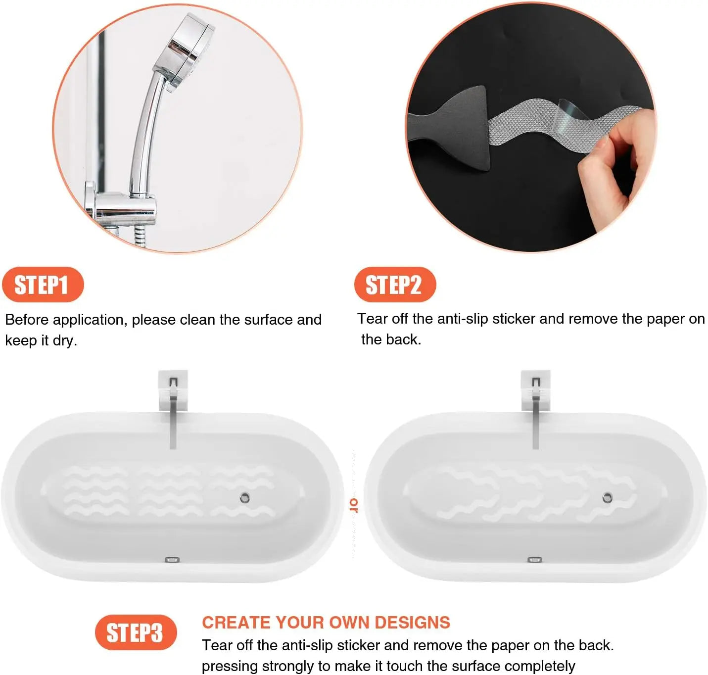 Transparent Bathroom Bathtub anti Slip Sticker Strong Adhesive Easy to Cut Waterproof anti Fall Safety Sticker