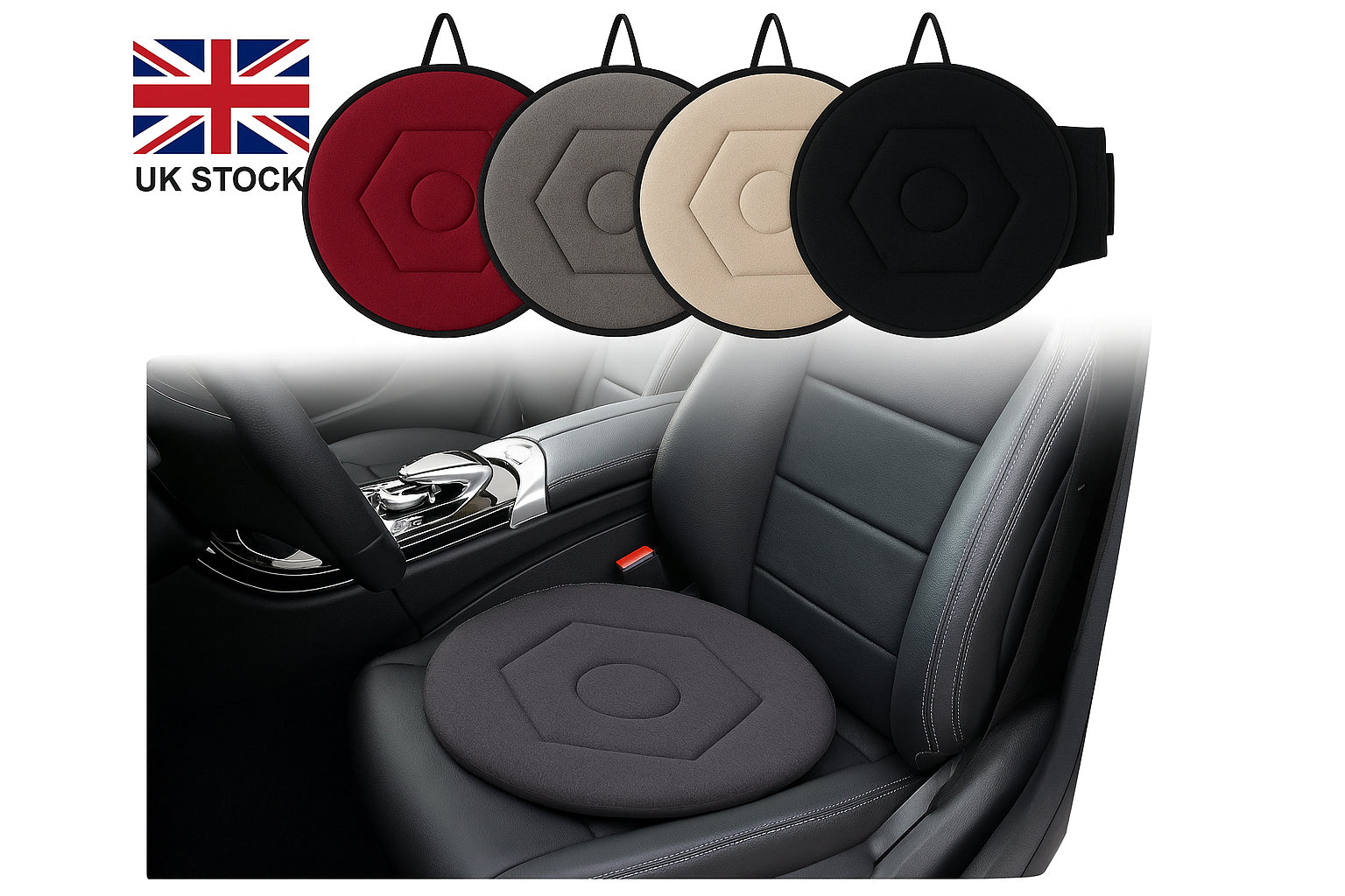 360° Swivel Seat Cushion Rotation Pad for Car & Office Chair Mobility Aid