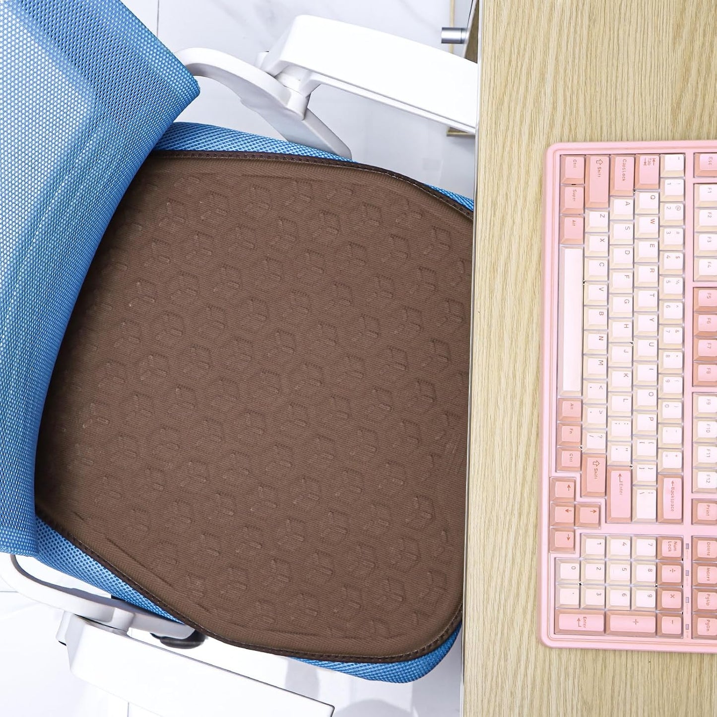 3D Honeycomb Gel Seat Cushion for Office Chair & Car Seat, 48X48Cm Cooling Pressure Relief Cushion with Breathable Support for Wheelchair Bench and Home Use