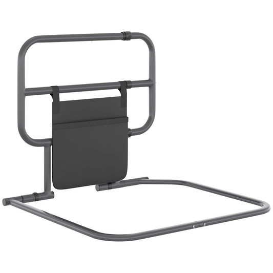 HOMCOM Folding Bed Rail for Elderly Safety Bed Assist Bar W/ Pocket for Adults