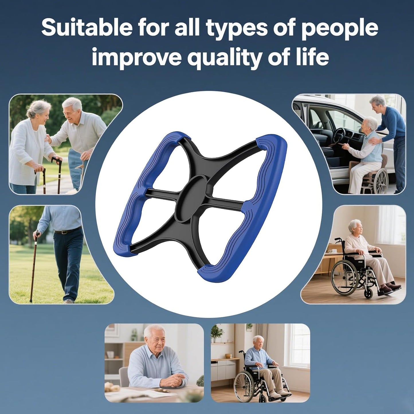 Standing Aid Mobility Aids – Lift Assists Handicap Bar with Non-Slip Grip Handles, Portable Standing Support for Elderly, Bariatric, Disabled, Patients, Seniors, Nurses & Therapists for Safe Transfers