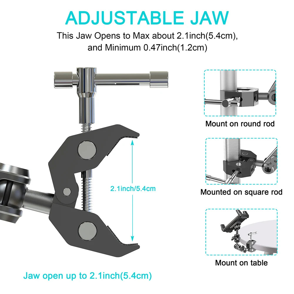 Versatile Tablet Stand for Treadmills, Exercise Bikes, Strollers, Wheelchairs, Golf Carts, and Microphones