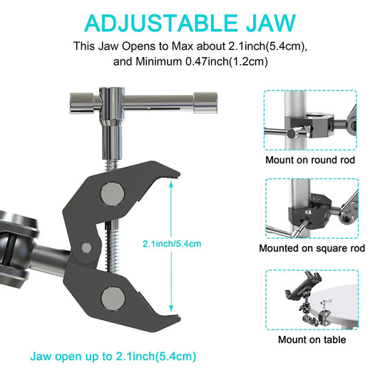 Versatile Tablet Stand for Treadmills, Exercise Bikes, Strollers, Wheelchairs, Golf Carts, and Microphones