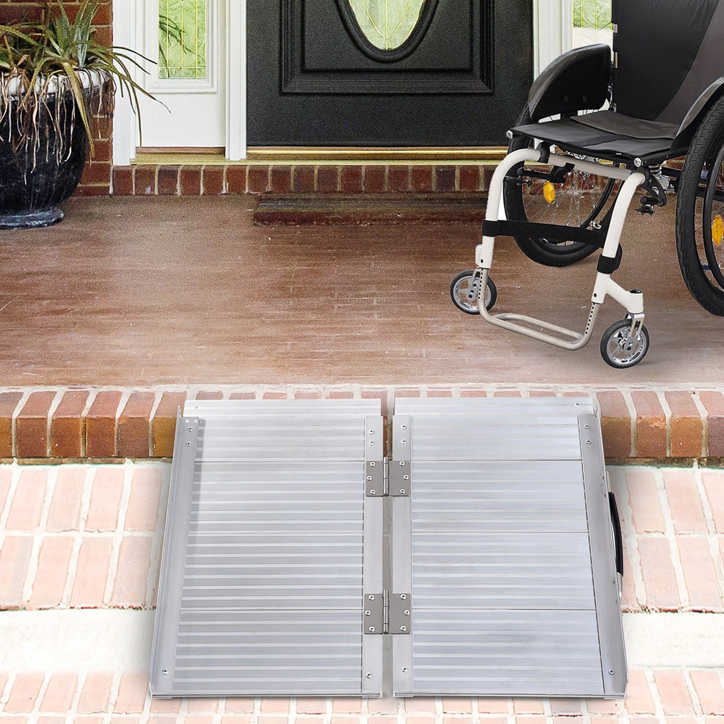 HOMCOM 2Ft Aluminium Folding Wheelchair Ramp Equipment Mobility Suitcase