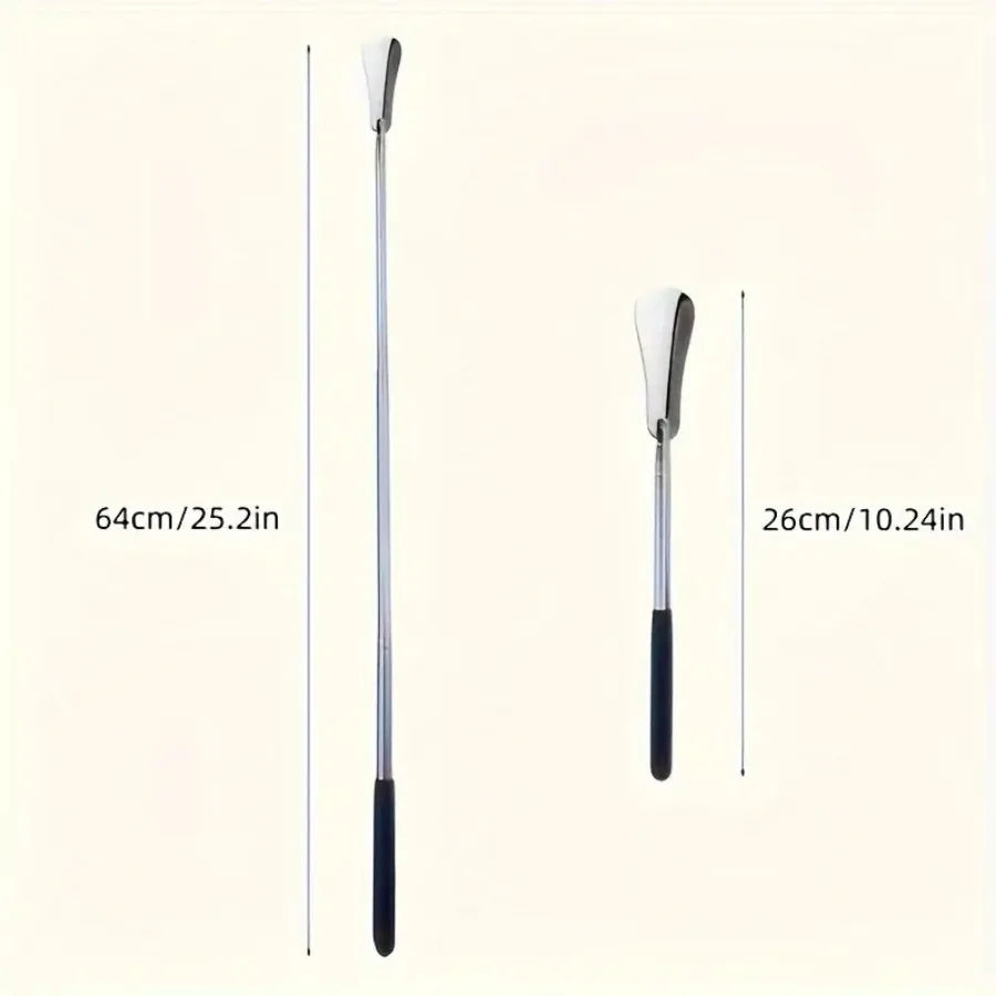 1PC Retractable Stainless Steel Elderly Shoe Puller, Shoe Assistant, Suitable for Both Men and Women