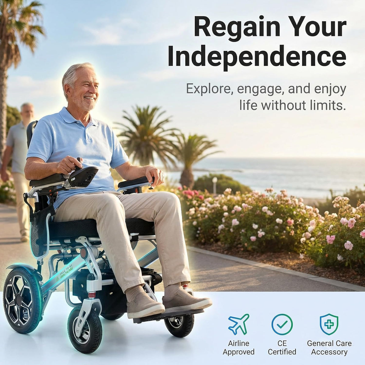 Free to Be Ultra Lightweight Folding Electric Wheelchair Aluminium