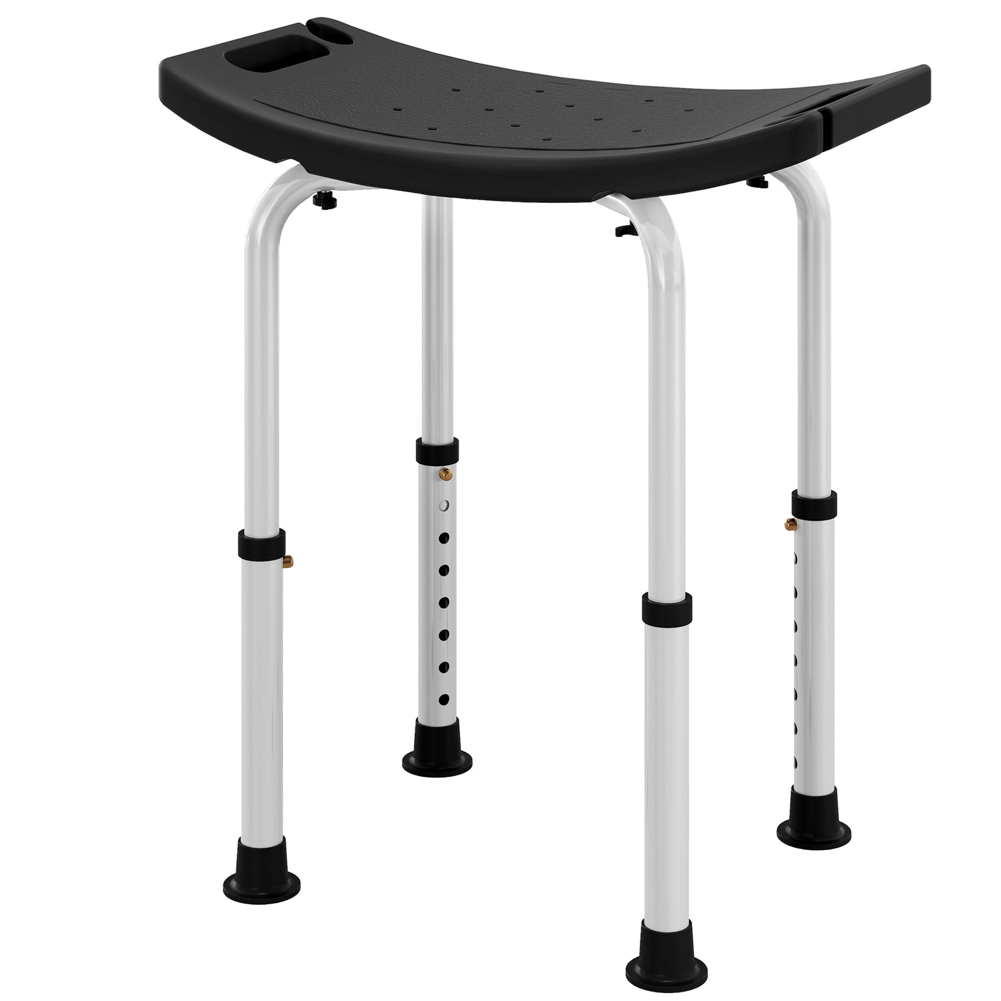 Height Adjustable Shower Stool W/ Non-Slip Foot Pads for Elderly Disabled