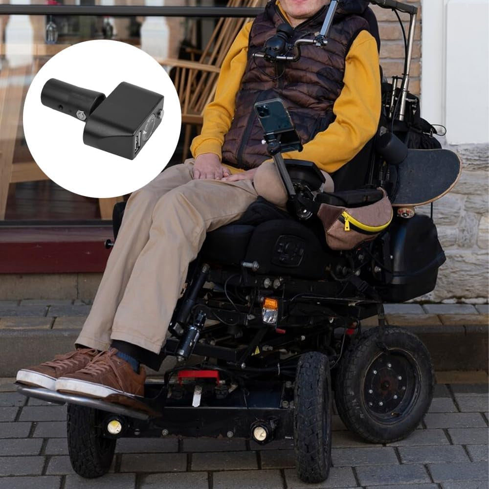 Power Wheelchair Controller, LED Lighting Controller with USB Light Port, 3-Pin XLR Connector, Adjustable Angle, Compatible with Most Power Wheelchairs