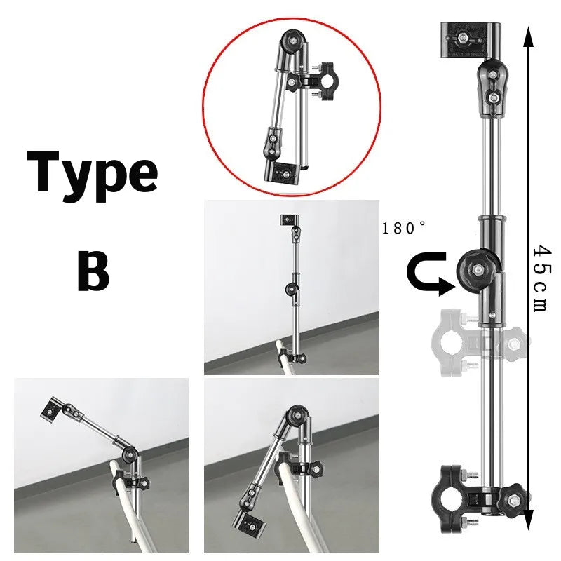 Adjustable Mount Stand Folding Umbrella Bracket Stretch Parasol Holder Wheelchair Bicycle Baby Stroller Connector Rain Gear Tool