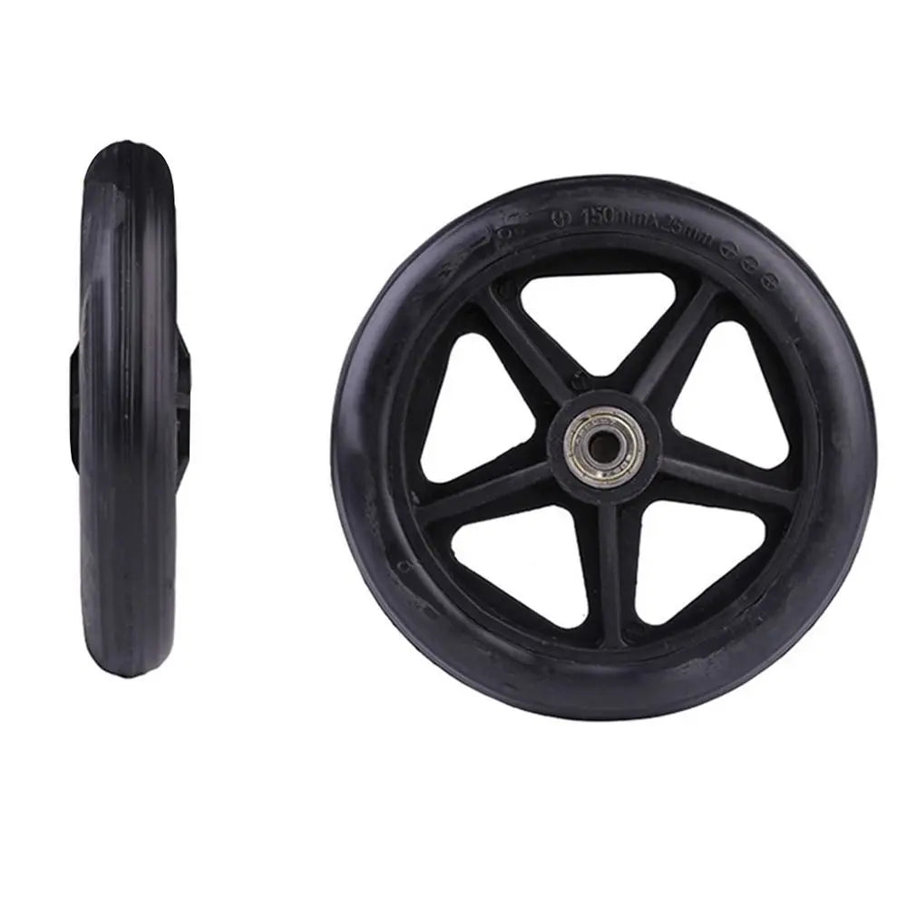 Heavy-Duty Flexible Solid Tire Replacement Wheels for Wheelchairs - Available in 6, 7, and 8 Inches