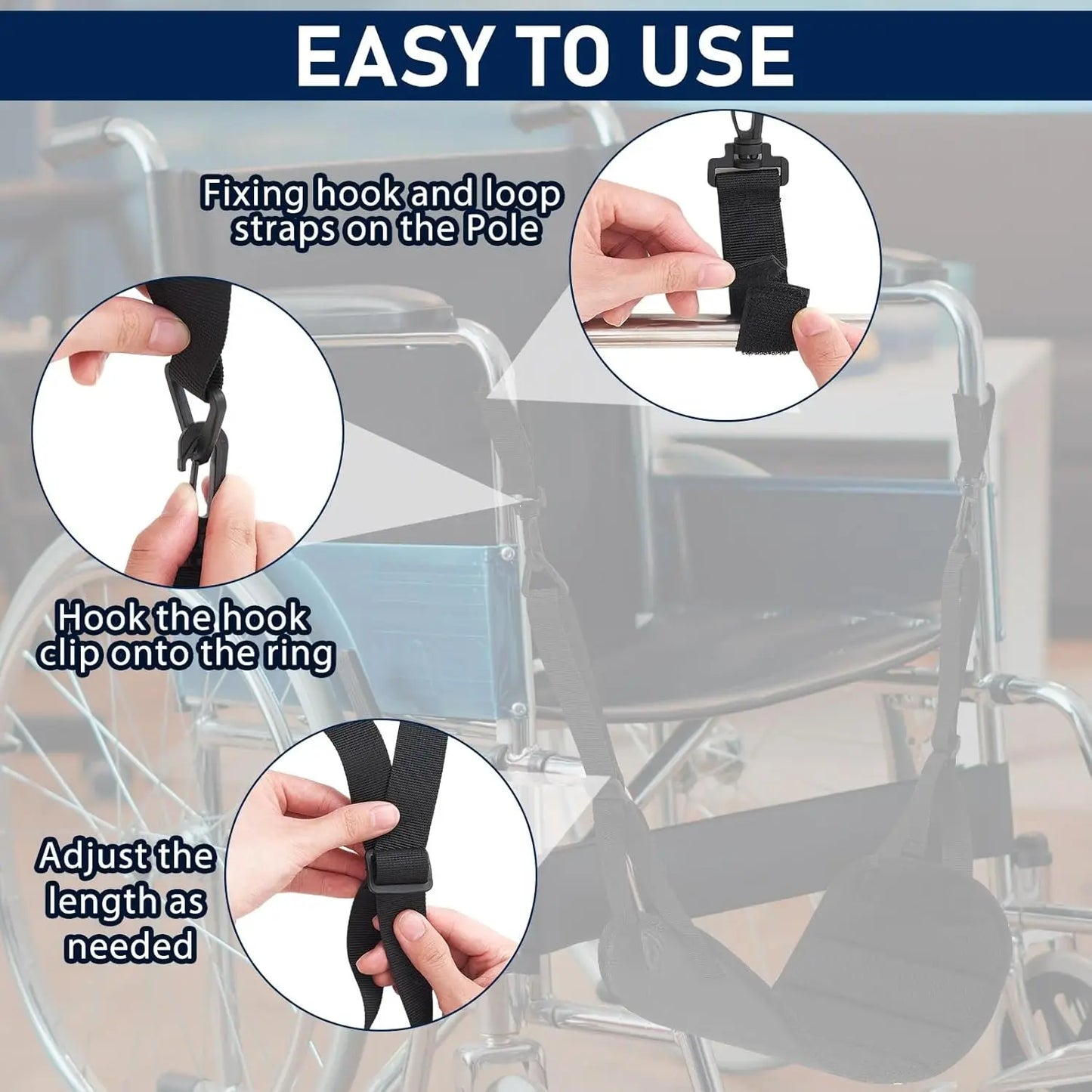 2 Pcs Wheelchair Leg Rest Footrest Hammock Adjustable Footrest Hanging Foot Sling Wheelchair Accessories for Foot Rest Replaceme