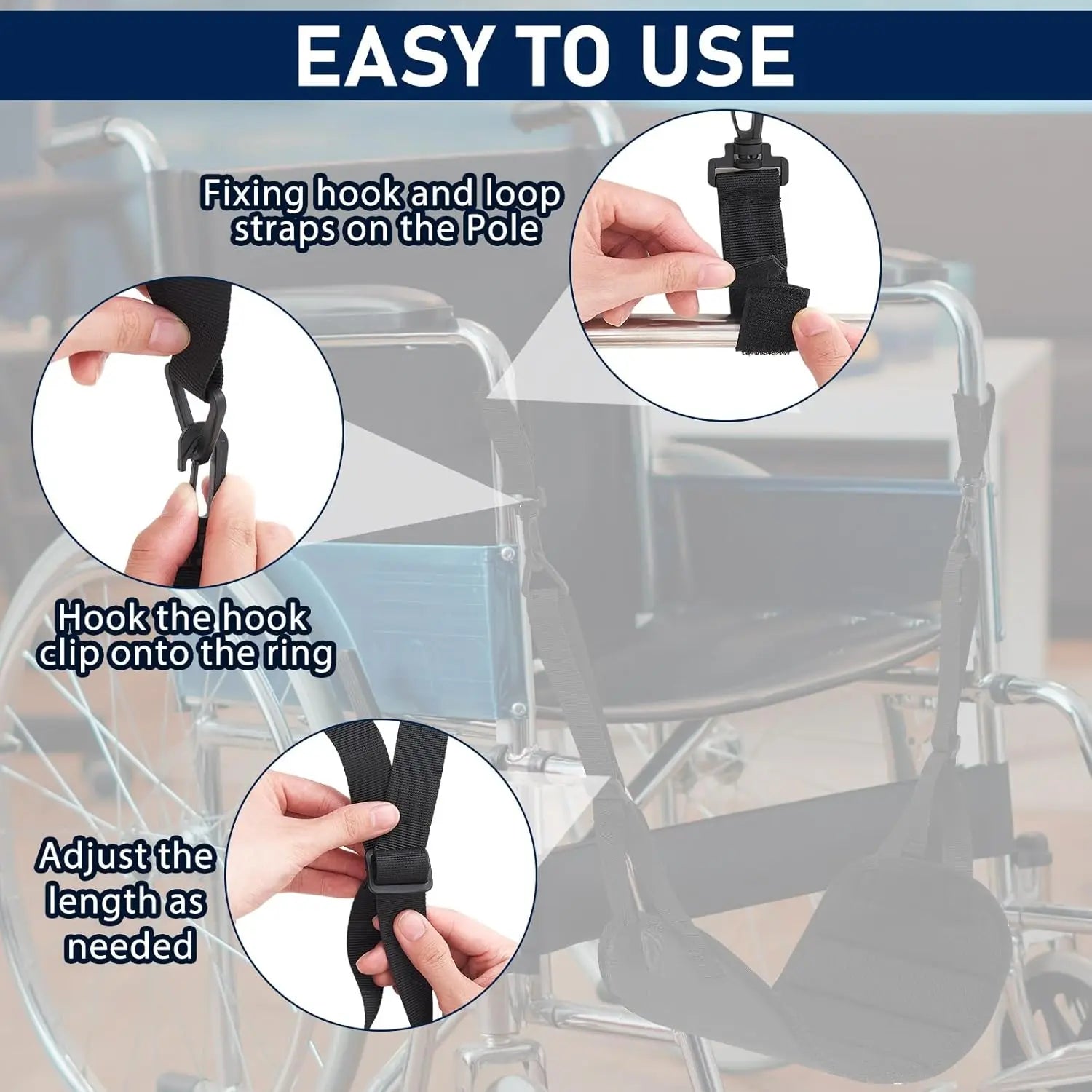 2 Pcs Wheelchair Leg Rest Footrest Hammock Adjustable Footrest Hanging Foot Sling Wheelchair Accessories for Foot Rest Replaceme
