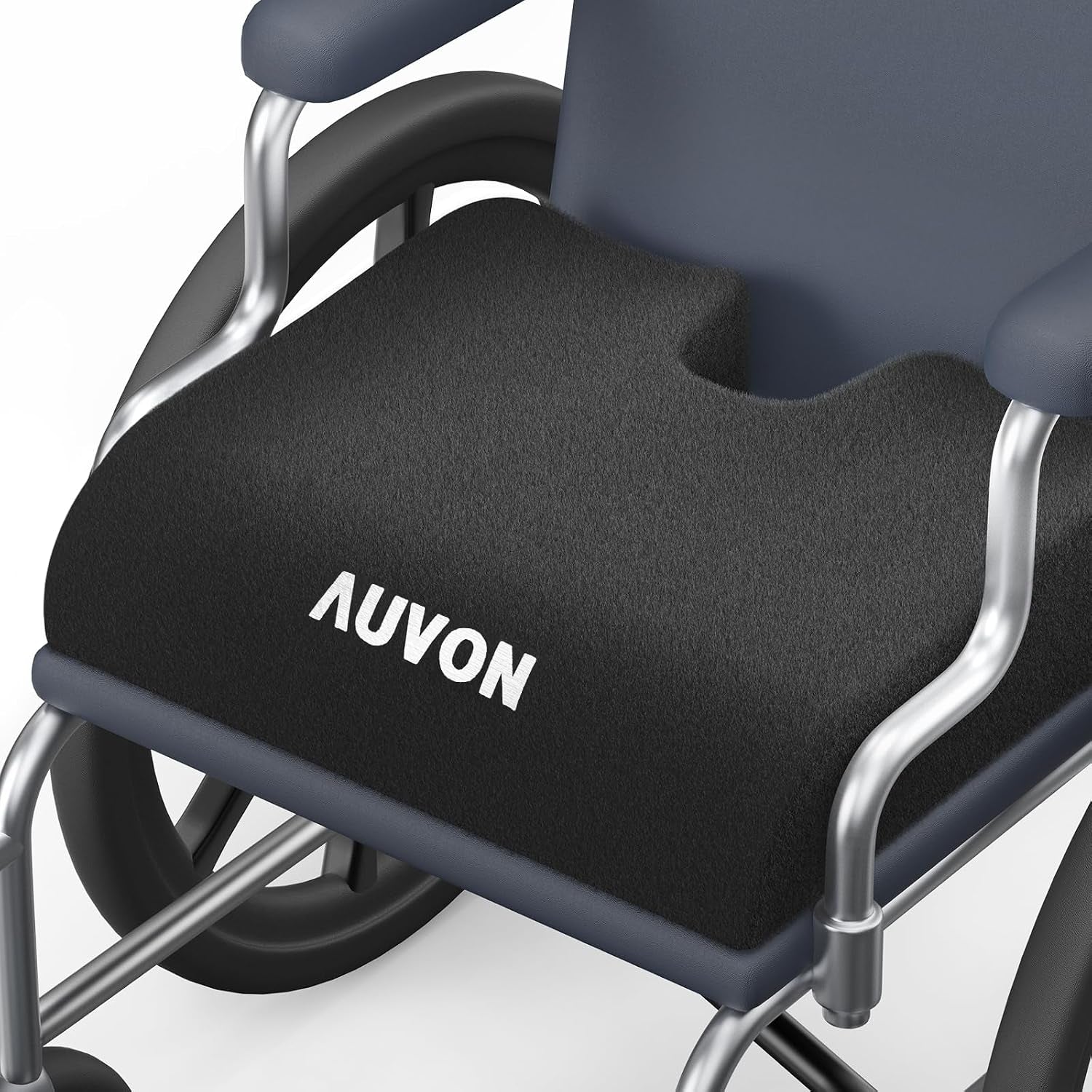 Wheelchair Seat Cushions for Sciatica, Back, Coccyx, Pressure Sore and Ulcer Pain Relief, Memory Foam Pressure Relief Cushion with Detachable Safety Strap, Breathable & Waterproof Fabric
