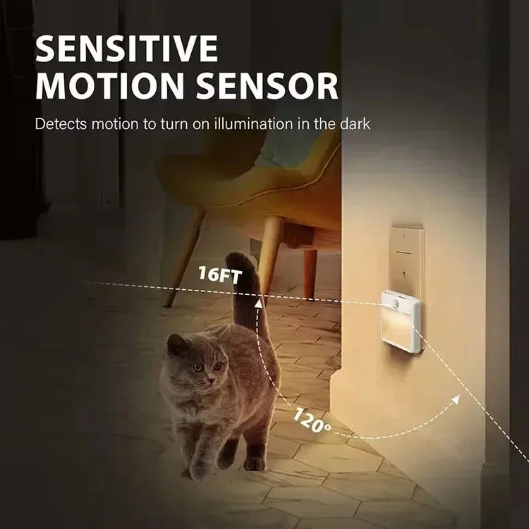 EU US UK AU Plug LED Motion Sensor Night Lights Living Room Auto Dusk Dawn Wireless Warm White Cabinet Lamp Decor Lighting