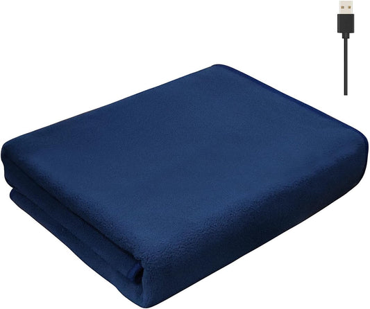 150×80Cm Quick Heating Electric Blanket with Large Pocket Wearable USB Charging Heated Shawl Wraps Cape Warm Skirt Knee Blanket Washable Winter Plush Blanket for Home Office School Outdoor Travel