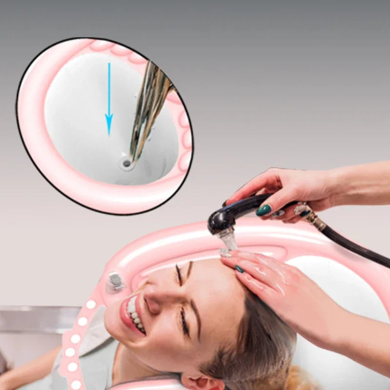 Inflatable Hair Washing Basin Portable PVC Foldable Shampoo Basin for Pregnant Women Elderly Patient Quickly Inflated Deflated
