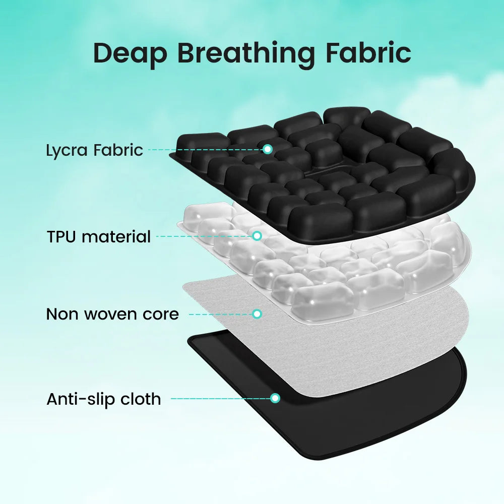 Ergonomic 3D Air Cushion - Adjustable Inflatable Lumbar Support Pad for Office Chairs, Vehicles, and Wheelchairs