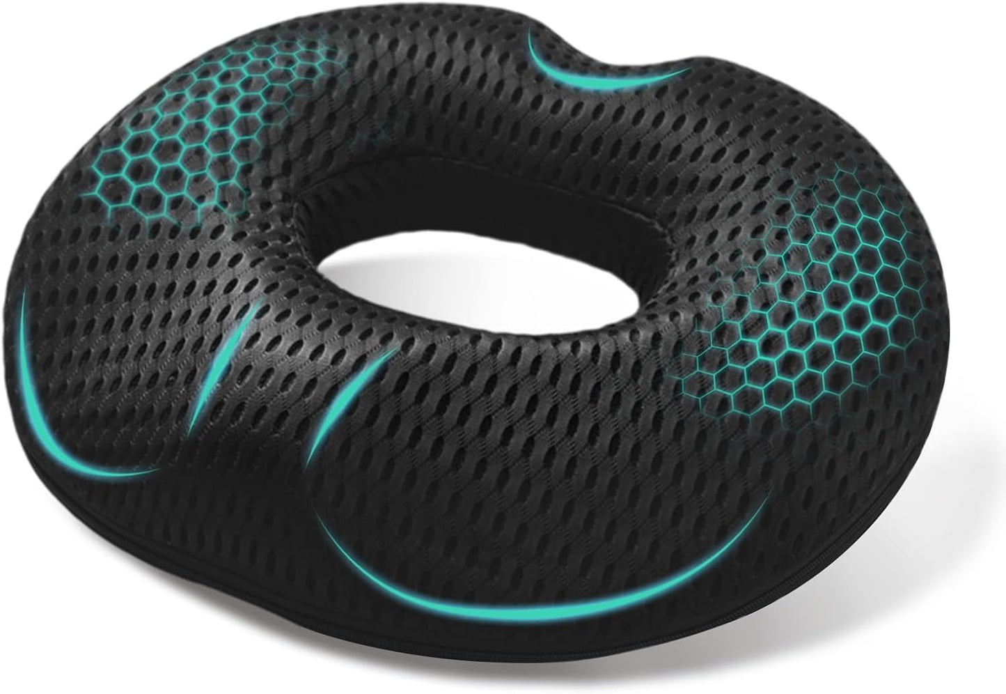 Donut Cushion & Coccyx Pillow for Tailbone Pain Relief with Large Airflow Hole, Dual U-Shape & Thigh Slope, Memory Foam Seat Cushion for Hemorrhoids, Postpartum – Office, Car, Wheelchair