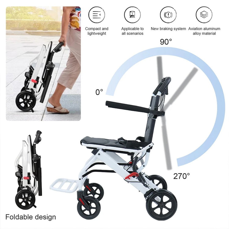 Folding travel wheelchair