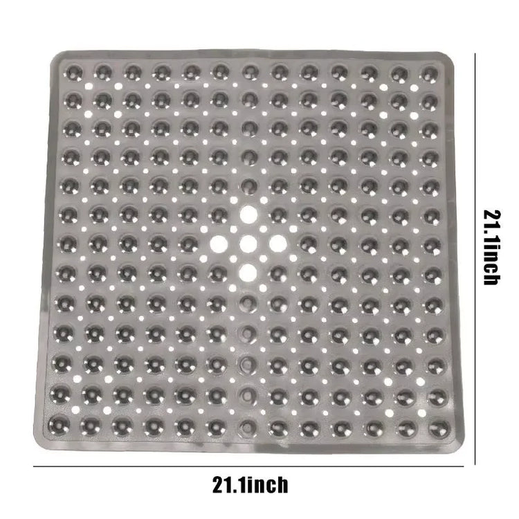 Square Bath Mat, Non-Slip Bath Mat with Suction Cups, Bath Mat, Drainage Holes, Machine Washable