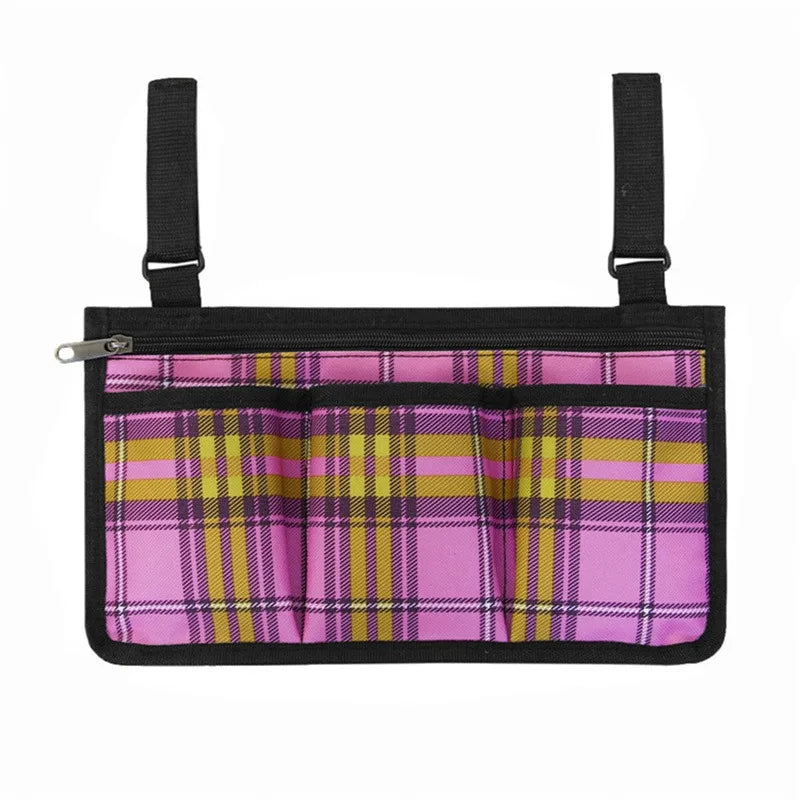 Wheelchair Bag Waterproof Pouch with Secure Reflective Strip Large Capacity Walker Storage Multifunctional