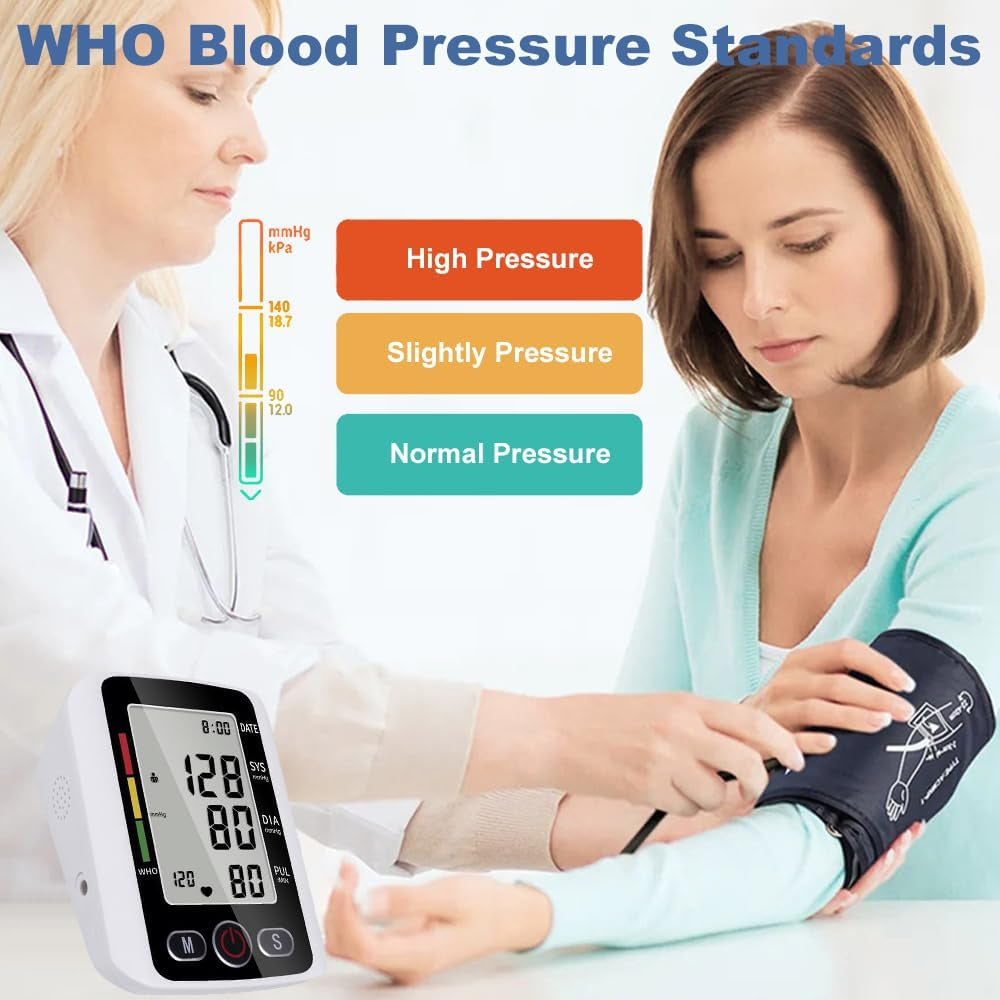 Blood Pressure Machine, Blood Pressure Monitors with Dual User Mode 2 X 99 Memories, Upper Arm Blood Pressure Monitors, Blood Pressure Machine for Home Use (Cuff 22-32Cm)