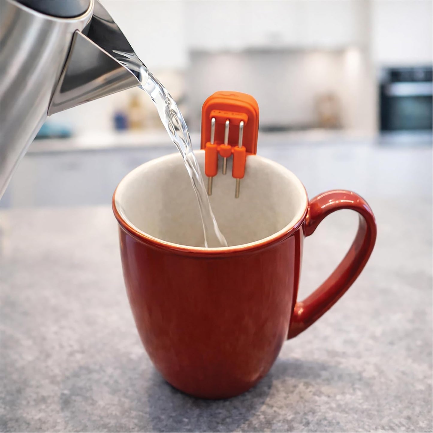 Liquid Level Indicator with Loud Audible Vibrating Alarm to Signal Cup Mug Full for Use by Blind and Visually Impaired Usersorange