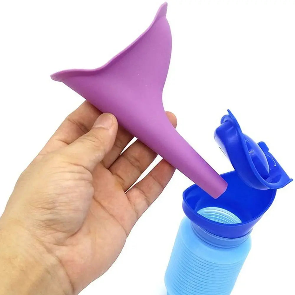1Set Urinal Car Urinal Bucket Outdoor Standing Urine Emergency Travel Portable Reusable Shrinkable Camping Toilet Urine Leak