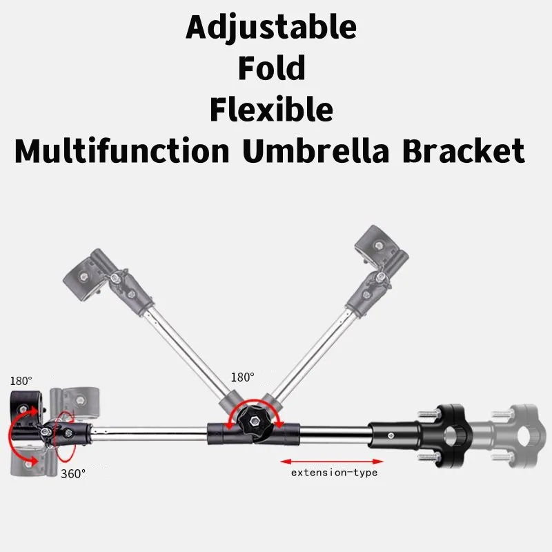 Adjustable Mount Stand Folding Umbrella Bracket Stretch Parasol Holder Wheelchair Bicycle Baby Stroller Connector Rain Gear Tool